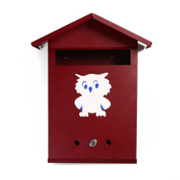 Ящик почтовый с замком, вертикальный, &laquo;Домик&raquo;, вишнёвый