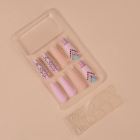 Накладные ногти &laquo;Узор&raquo;, 12 шт, с клеевыми пластинами, форма балерина, разноцветные