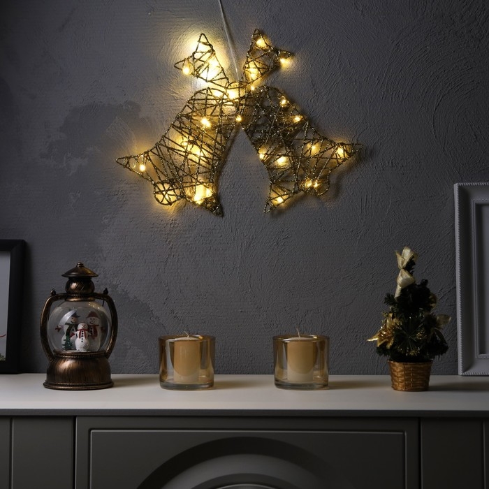 Светодиодная фигура «Колокольчики» 42.5 × 30 см, металл, батарейки ААх2 (не в комплекте), свечение тёплое белое Светодиодная фигура «Колокольчики» 42.5 × 30 см, металл, батарейки ААх2 (не в комплекте), свечение тёплое белое