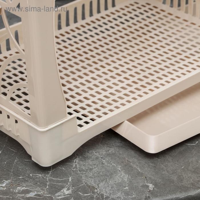 Сушилка для посуды 2-х ярусная &laquo;Мечта хозяйки&raquo;, 48&times;30,5&times;30 см, цвет бежевый