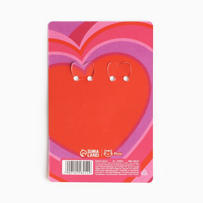 Брелок для ключей парный, &laquo;Любовь - это&raquo;, металл, 9 х 14 см