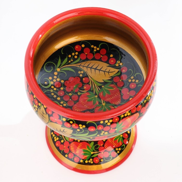 Фруктовница на ножке &laquo;Хохлома&raquo;