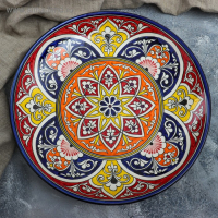 Ляган Риштанская Керамика "Цветы", 32 см, красный Ляган Риштанская Керамика "Цветы", 32 см, красный