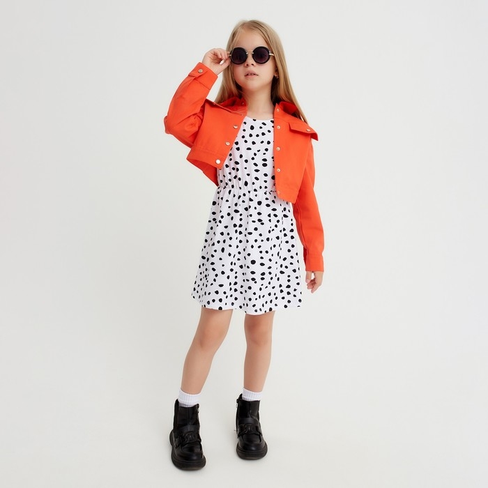 Рубашка для девочки джинсовая, укороченная KAFTAN, размер 30 (98-104 см), цвет оранжевый Рубашка для девочки джинсовая, укороченная KAFTAN, размер 30 (98-104 см), цвет оранжевый