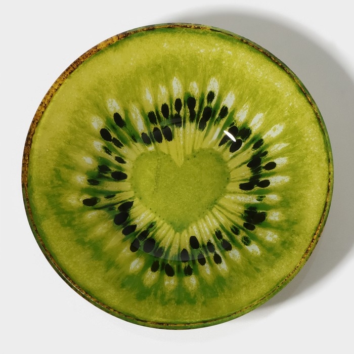 Салатник стеклянный Доляна &laquo;Киви&raquo;, 720 мл, 18,5&times;5 см, цвет зелёный