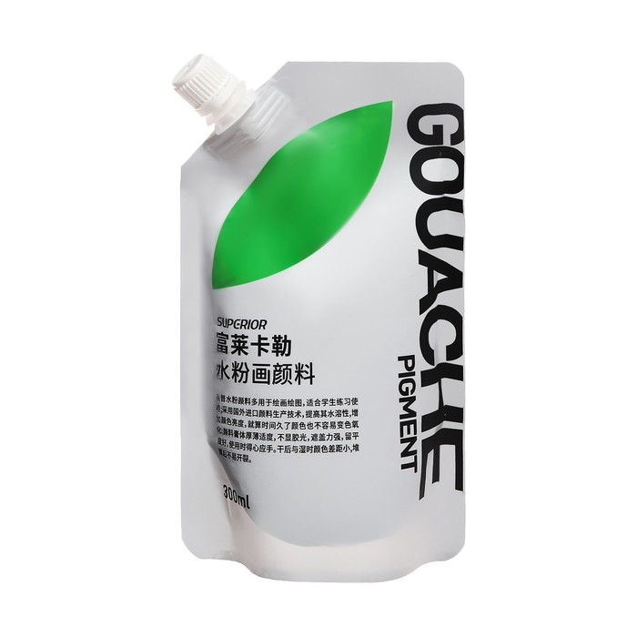 Гуашь художественная 300 мл, в дой-паке с крышкой, зеленый Гуашь художественная 300 мл, в дой-паке с крышкой, зеленый