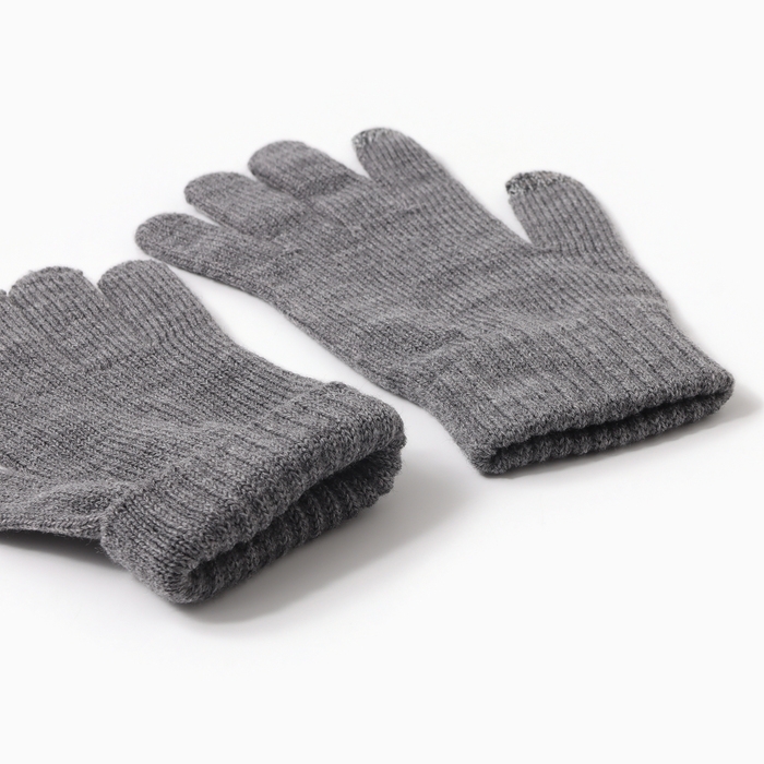 Перчатки мужские, цвет тёмно-серый, размер 22