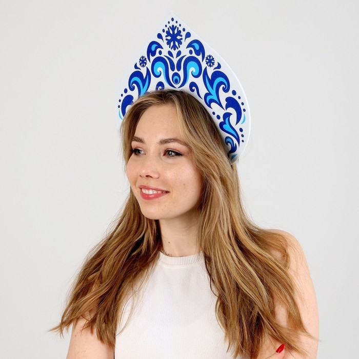 Новый год! Карнавальный кокошник &laquo;Снежная принцесса&raquo; из фетра