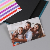 Фотоальбом 25 листов (наклейки+кольца) "Жизнерадостный пёс" 19х27х3 см