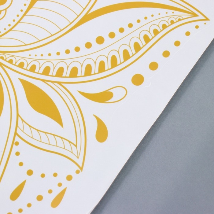 Наклейка пластик интерьерная золото Наклейка пластик интерьерная золото "Цветок лотоса" 40х60 см