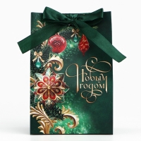 Пакет подарочный новогодний с лентой &laquo;С Новым годом&raquo;, 13 х 19 х 9 см , Новый год