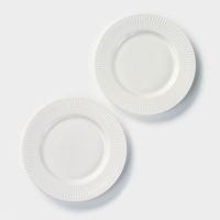 Набор фарфоровых тарелок Magistro Edne, 19×19×1,7 см, цвет белый Набор фарфоровых тарелок Magistro Edne, 19×19×1,7 см, цвет белый