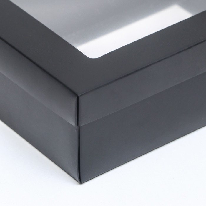 Коробка подарочная складная, упаковка, «Чёрная», с окном 21 х 15 х 7 см Коробка подарочная складная, упаковка, «Чёрная», с окном 21 х 15 х 7 см