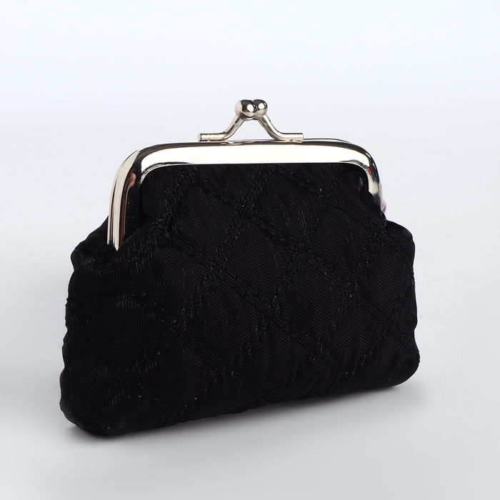 Кошелёк женский на фермуаре, цвет чёрный Кошелёк женский на фермуаре, цвет чёрный