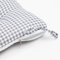 Сидушка на стул Этель "Клеточка" 40х40 см, цв. серый, 100% полиэстер