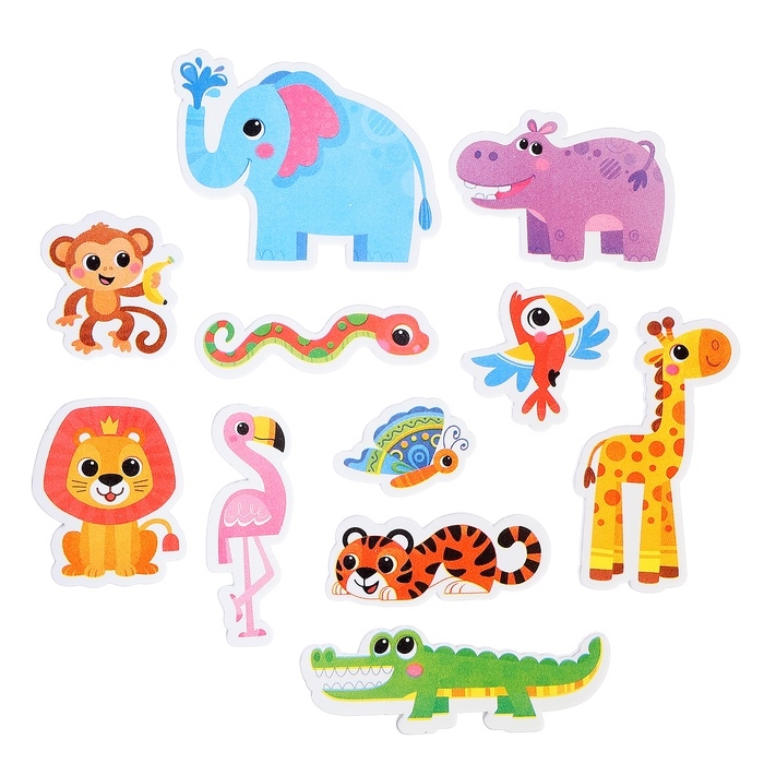 Игровой набор для ванной «Жители Африки», сетка для хранения, игрушки Игровой набор для ванной «Жители Африки», сетка для хранения, игрушки