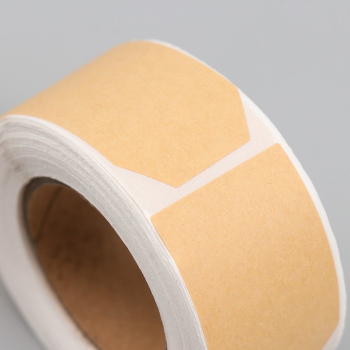 Наклейка бумага "Крафт. Бирка" 3х5 см 300 шт в рулоне