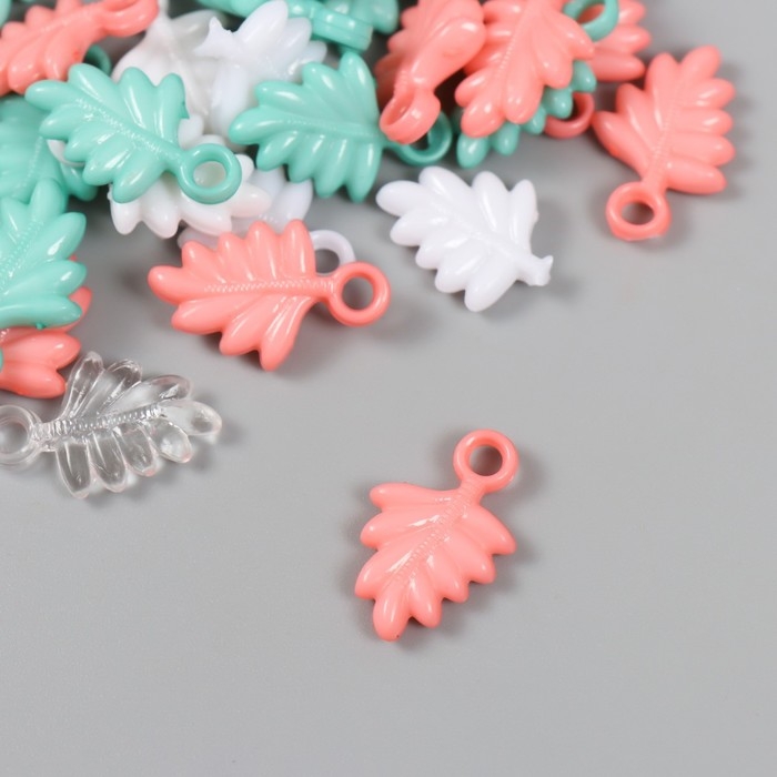 Декор для творчества Декор для творчества "Листья. Мятный, персик, белый и прозрачный" н-р 20 гр 2,2х1,4х0,4 см