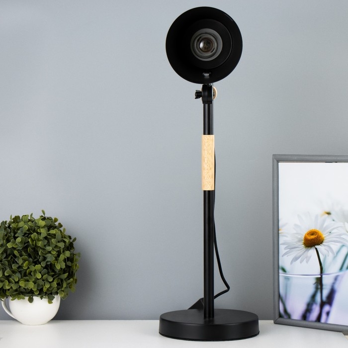 Настольная лампа "Бертон" E27 40Вт черный 17,5х17,5х54 см RISALUX