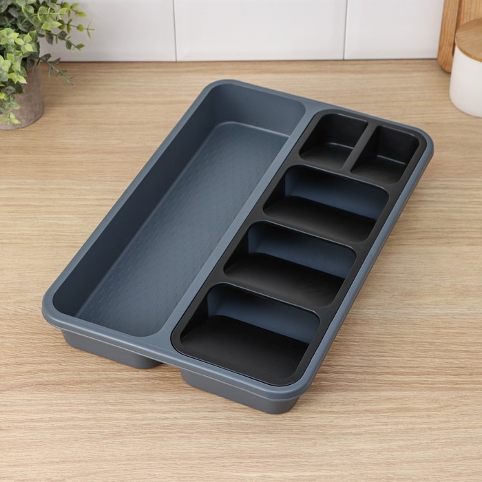 Лоток для столовых приборов, 40×26×5,1см, 6 отделений Лоток для столовых приборов, 40×26×5,1см, 6 отделений