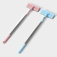 Щётка для окон Доляна, стальная телескопическая ручка 68(112) см, водосгон силикон 19 см, насадка велюр 19&times;7 см, цвет МИКС