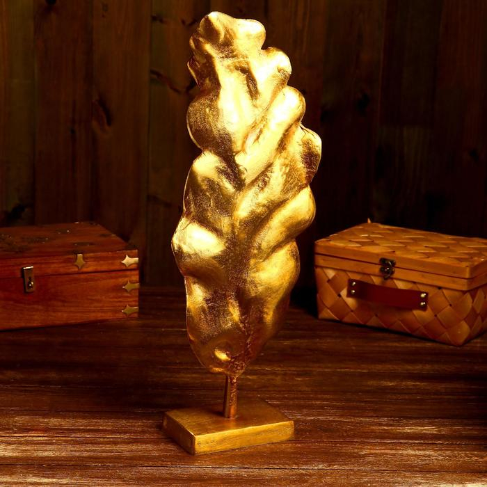 Сувенир "Лист дерева" алюминий 23х10х60 см