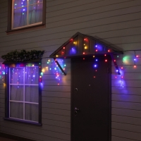 Гирлянда «Бахрома» 6 × 0.7 м, IP44, УМС, тёмная нить, 120 LED, свечение мульти, 220 В Гирлянда «Бахрома» 6 × 0.7 м, IP44, УМС, тёмная нить, 120 LED, свечение мульти, 220 В