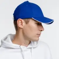 Бейсболка Spiker, ярко-синяя с белым