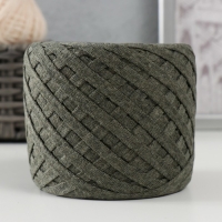 Трикотажная пряжа "Риббон" 85м/170&plusmn;5 гр (Хаки)