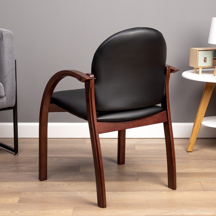 Стул "ДЖУНО" экокожа черная/дерево