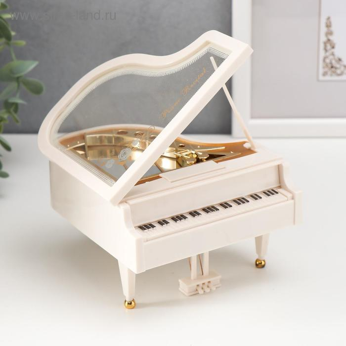 Шкатулка музыкальная механическая Шкатулка музыкальная механическая "Белый рояль с балериной" 12х13,5х8,5 см