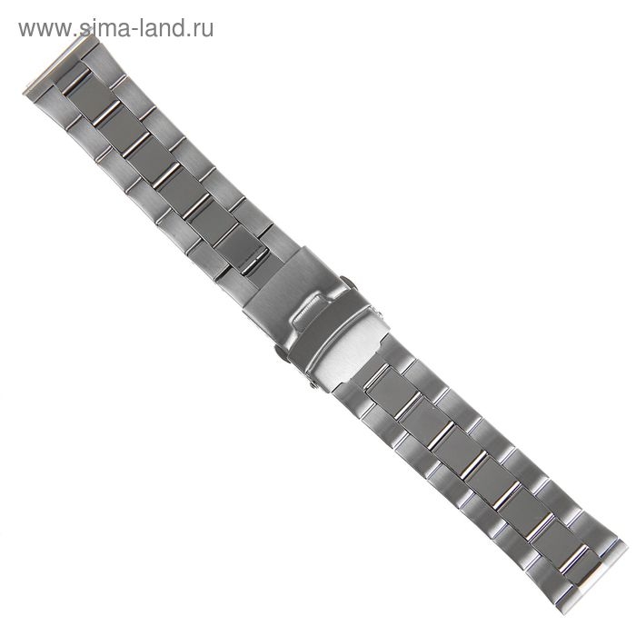 Ремешок для часов "Соломон", 22 мм, металл, l-18 см, серебристый