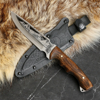 Нож кавказский, туристический "Викинг" с ножнами, сталь - 40х13, вощеный орех, 14.5 см Нож кавказский, туристический "Викинг" с ножнами, сталь - 40х13, вощеный орех, 14.5 см