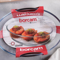 Форма овальная для запекания и выпечки из жаропрочного стекла Borcam, 1,5 л, 18&times;26 см, без крышки