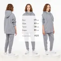 Толстовка унисекс H3, серая, размер XS/S Толстовка унисекс H3, серая, размер XS/S