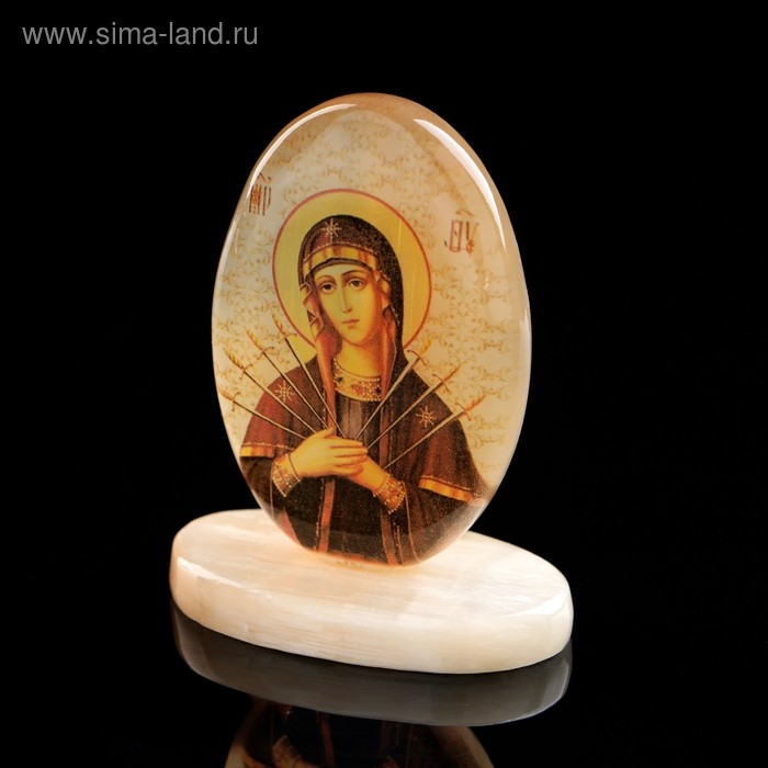 Икона «Семистрельная», на подставке, селенит Икона «Семистрельная», на подставке, селенит