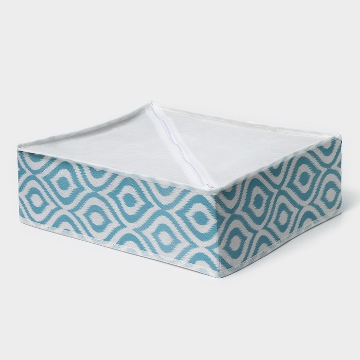 Органайзер для хранения белья Доляна «Лагуна», 18 ячеек, 35×30×12 см, цвет бирюзовый Органайзер для хранения белья Доляна «Лагуна», 18 ячеек, 35×30×12 см, цвет бирюзовый