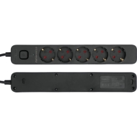 Сетевой фильтр Гарнизон 2.0 EPS-5-B-2, 5 р, 10А, 2м, ур.защиты 2+, черный