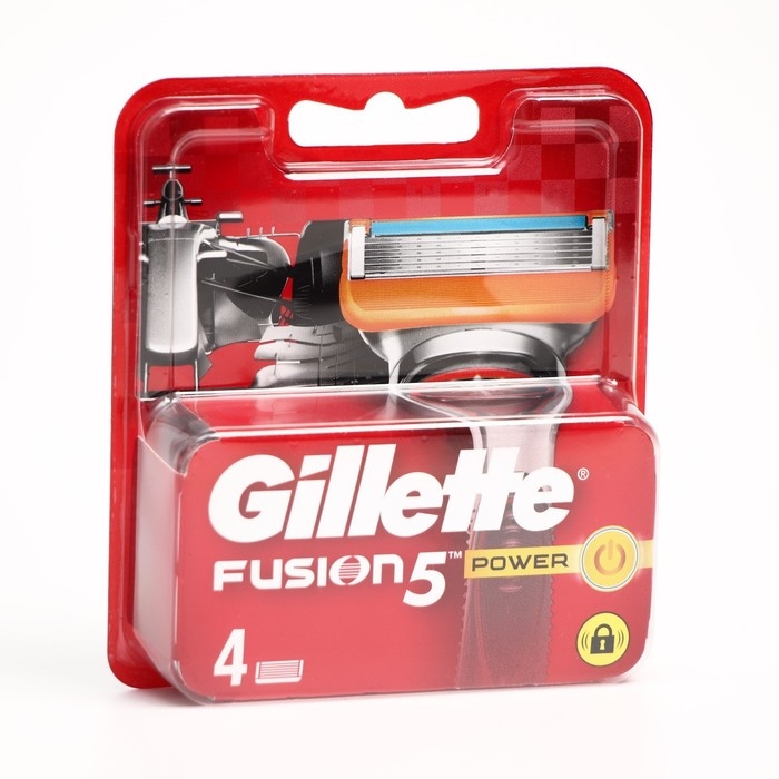 Сменные кассеты Gillette Fusion Power, 5 лезвий, 4 шт