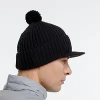 Вязаная шапка с козырьком Peaky, черная