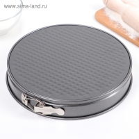 Набор форм для выпечки разъёмных Доляна &laquo;Элин низкие&raquo;, 3 предмета: d=28/26/24&times;4 см, антипригарное покрытие, цвет чёрный