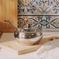 Ковш из нержавеющей стали SL Home &laquo;Олла&raquo;, 1,5 л, d=16 см, h=7,5 см, с крышкой, индукция