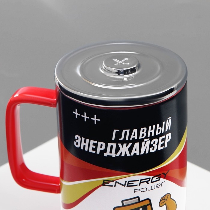 Кружка керамическая «Энерджайзер», 250 мл, цвет красный Кружка керамическая «Энерджайзер», 250 мл, цвет красный