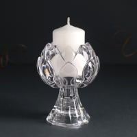 Подсвечник стекло на 1 свечу d=3,5 см "Водная лилия" прозрачный 8х8х11 см Подсвечник стекло на 1 свечу d=3,5 см "Водная лилия" прозрачный 8х8х11 см