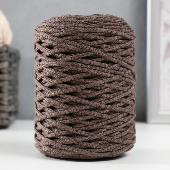 Шнур для вязания без сердечника 70% хлопок, 30% полиэстер ширина 3мм 100м/160&plusmn;10гр (105)