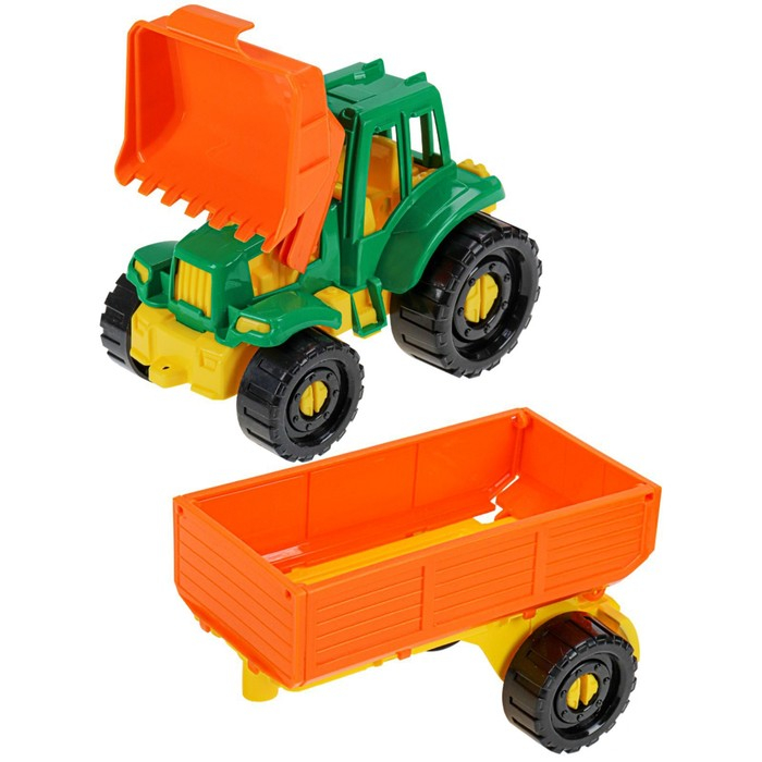 Трактор &laquo;Иван&raquo;, бульдозер с бортовым прицепом, фермерский