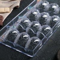 Форма для конфет и шоколада KONFINETTA &laquo;Шоколадное яйцо&raquo;, 27,5&times;13,5 см, 12 ячеек 3,6&times;5,7&times;1,5 см, цвет прозрачный