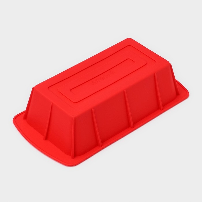 Форма для выпечки Доляна &laquo;Хлеб&raquo;, силикон, 25,5&times;13&times;5 см, внут.размер 20,5&times;11 см, цвет красный