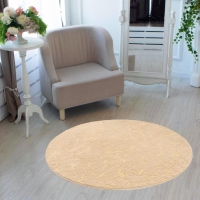 Ковер Этель "Тиснение" цвет бежевый d 120 см, 500/м2 Ковер Этель "Тиснение" цвет бежевый d 120 см, 500/м2