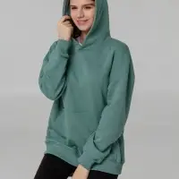 Худи оверсайз Kulonga Comfort, серо-зеленое, размер XS/S